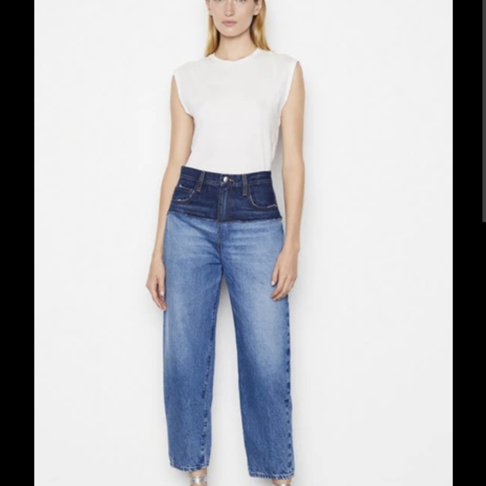 FRAME Ultra High Rise Barrel Jean (Ombre) - Picture 1 of 4